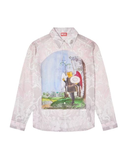 DIESEL White S-Simply-A-Ajfw Graphic-Printed Shirt