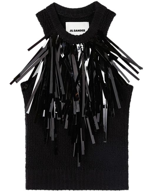 Jil Sander Black Stretch Cotton Top