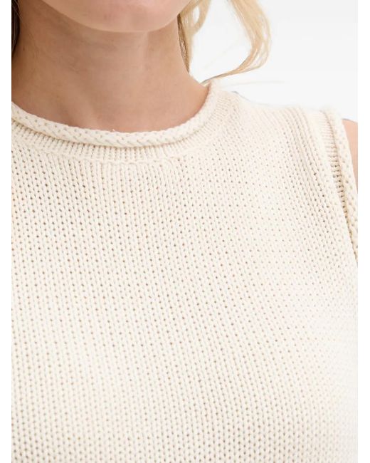 Mos Mosh White Mmaubin Sl Rolled-Edge Sleeveless Top