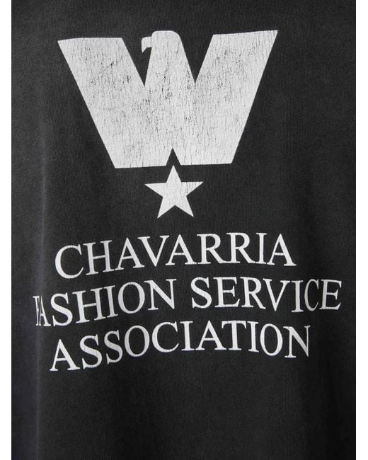 Willy Chavarria Black Logo-Print T-Shirt for men
