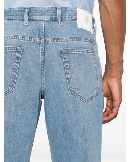 PT Torino Blue Rebel Mid-rise Straight-leg Jeans for men