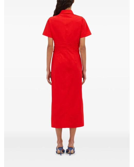 MSGM カットアウト シャツドレス レッド | Lyst
