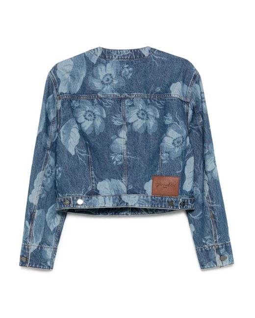 Fendi Blue Printed Denim Jacket