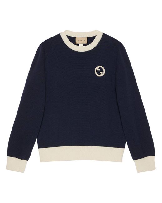 Jersey con parche del logo Gucci de hombre de color Azul | Lyst