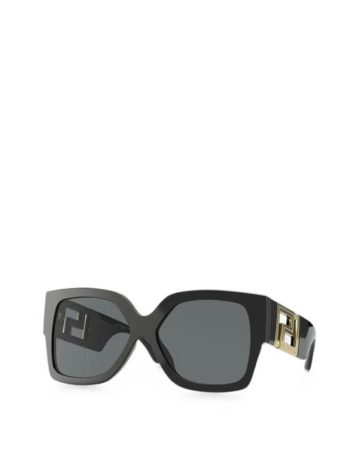 Versace Gray Greca Square-Frame Sunglasses