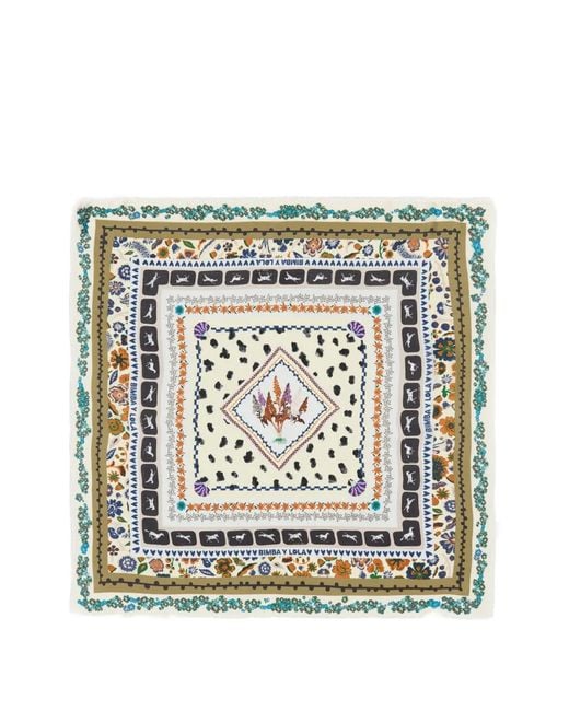 Bimba Y Lola White Floral Print Scarf
