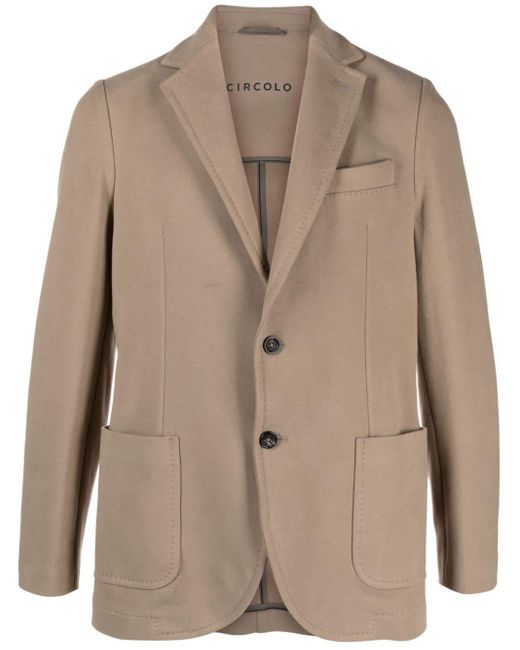 Circolo 1901 Brown Single-breasted Cotton-blend Jersey Blazer for men