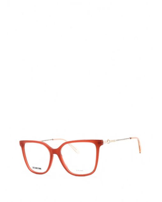 Love Moschino Pink Rectangle-Frame Glasses