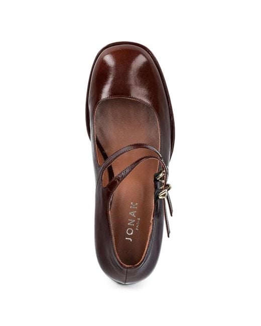 JONAK PARIS Brown Verite Double-Strap Platform Pumps