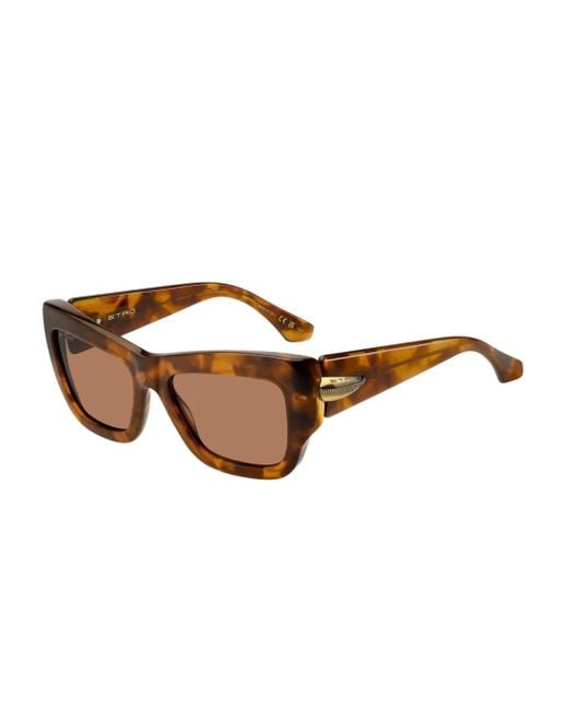 Etro Brown Tortoiseshell Rectangle-Frame Sunglasses