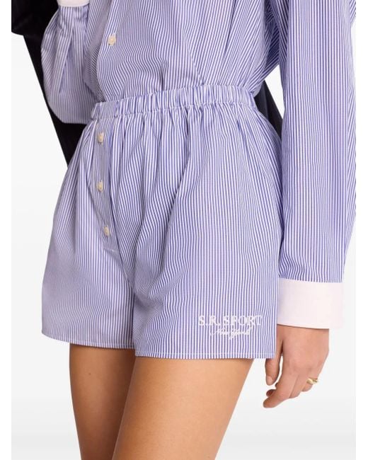 Sporty & Rich Purple Striped Shorts