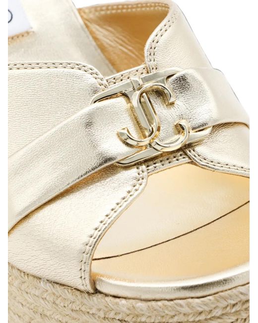 Jimmy Choo Natural Leda Wedge Mules