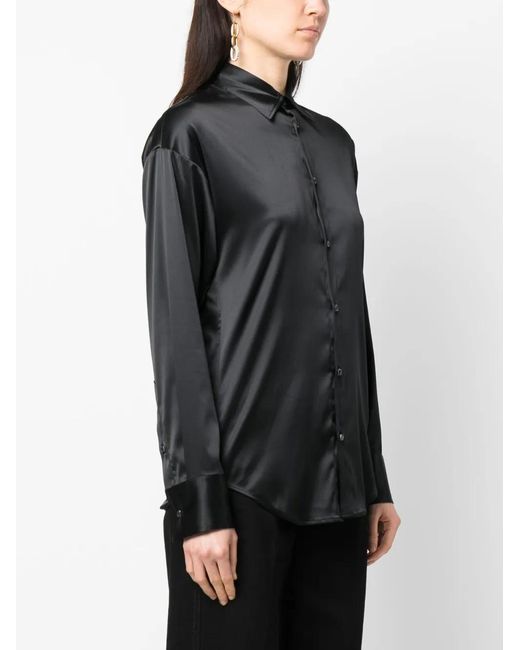 DSquared² Black Embellished Satin Shirt