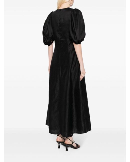 Acler Black Newnham Kleid mit Puffärmeln