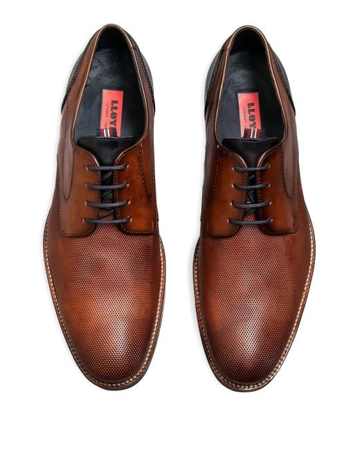 Lloyd Brown Harris Perforated Leather Derby Shoes for men