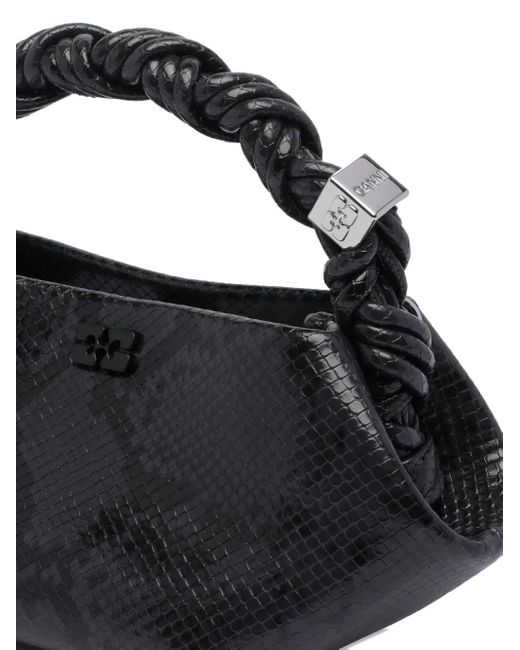 Ganni Black Small Twisted-Handle Shoulder Bag