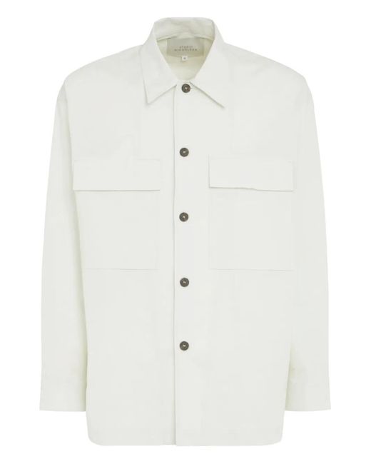 Studio Nicholson White Landi Utility-Pocket Shirt for men
