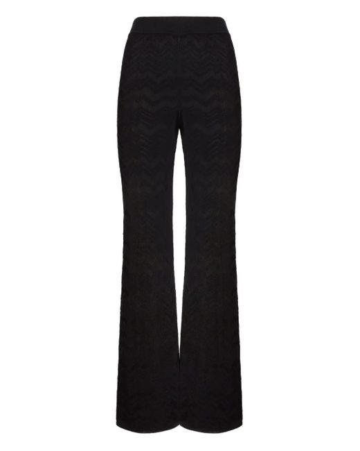 Missoni Black Chevron-Pattern Knit Trousers