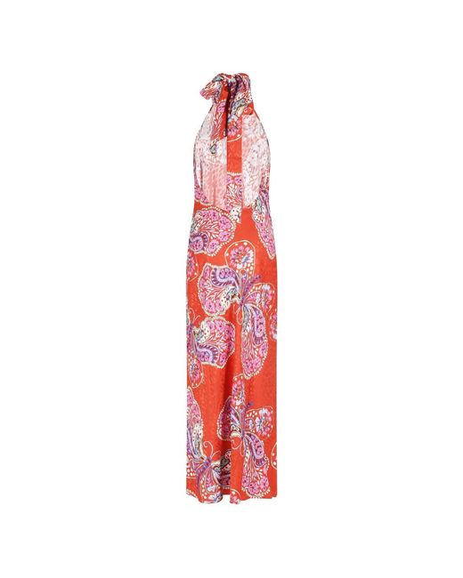 Rixo Red Maura Jacquard Midi Dress