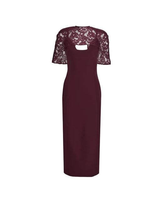 Axel 113 Purple Tess Lace Midi Dress