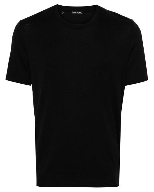 Camiseta con cuello redondo Tom Ford de hombre de color Black