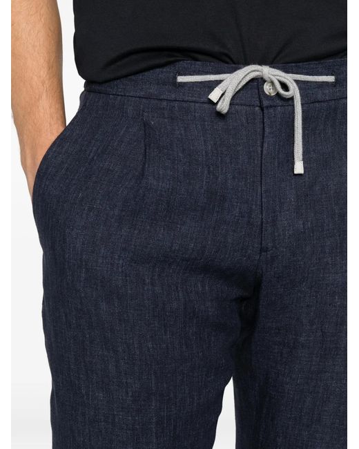 Barba Napoli Blue Capri Drawstring Deck Shorts for men