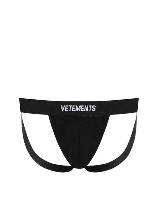 Vetements Black Logo-Waistband Jockstraps for men