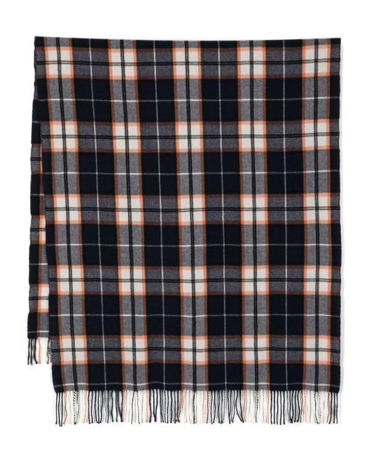 Undercover Black Plaid Fringed Scarf