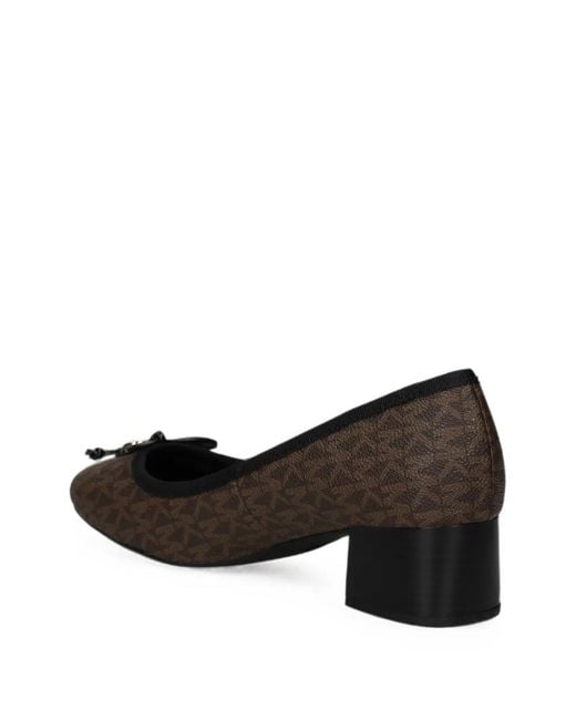 MICHAEL Michael Kors Black Logo-Print Bow-Detail Pumps