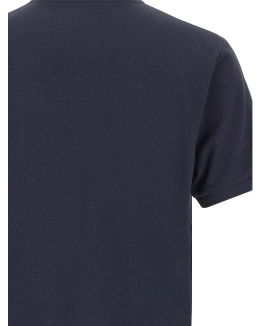 Dekker Blue Ribbed V-Neck T-Shirt for men