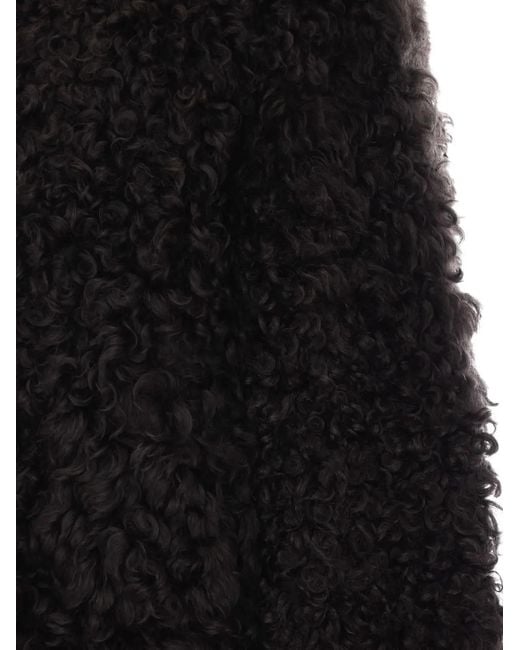 S.W.O.R.D Black Shearling Drawstring-Hem Jacket