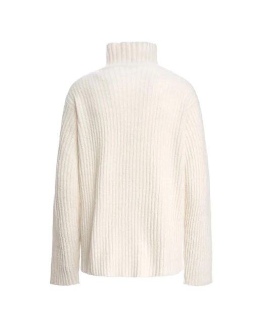 Malo White Ribbed-Knit Cashmere Sweater for men