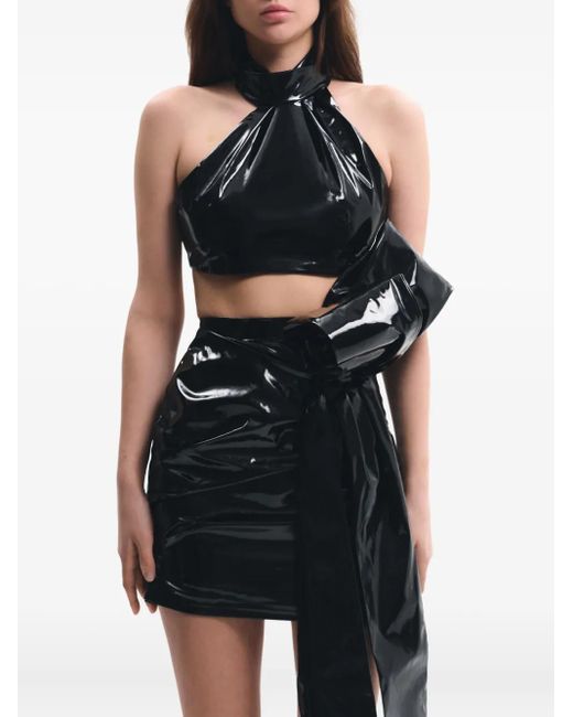 Lika Black High-Neck Asymmetric Top