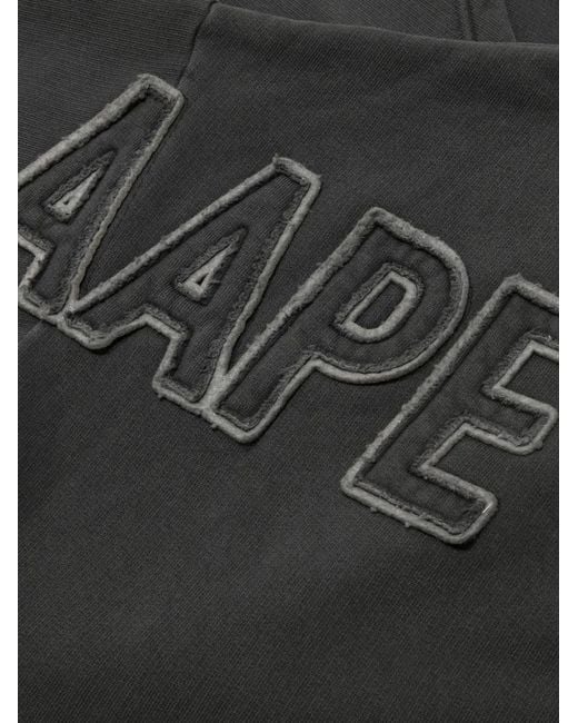 Aape By A Bathing Ape Black Ribbed-Hem Hoodie for men