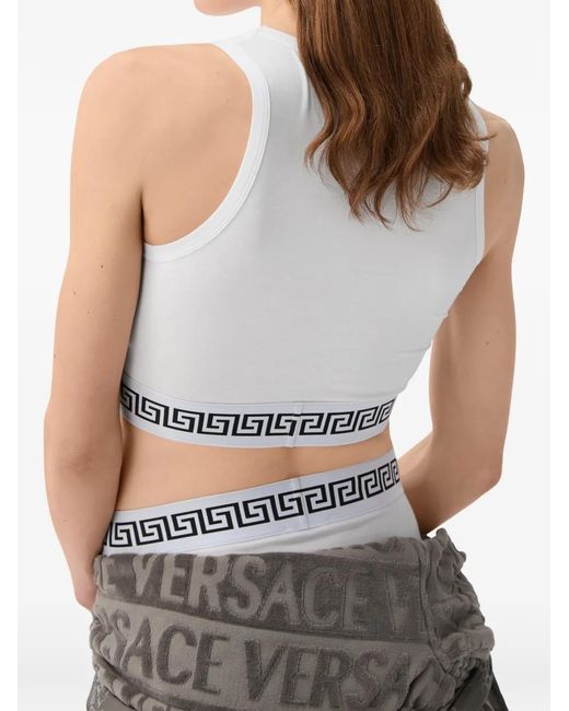 Top Corto De Algodón Versace de color White