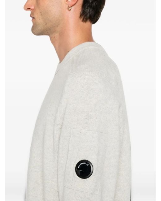 C P Company White Lens-Detail Sweater for men
