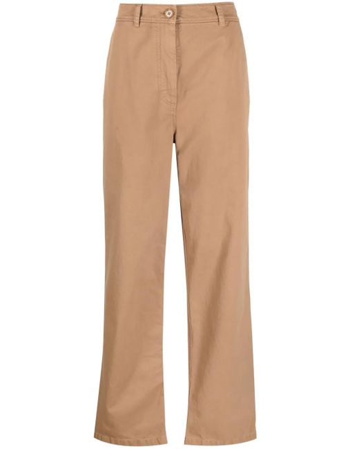 Burberry Natural Branley Straight-Leg Cotton Trousers