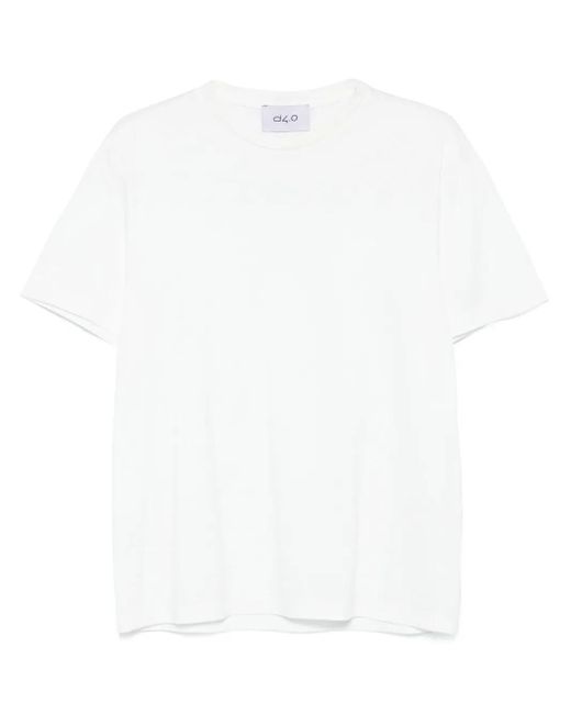 D4.0 White Cotton T-Shirt for men