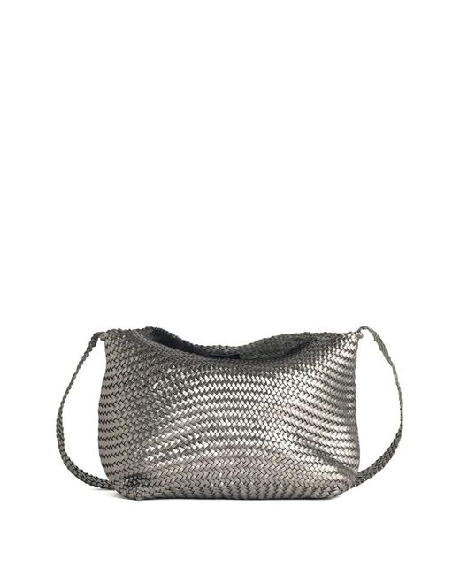 Dragon Diffusion Gray Leather Shoulder Bag
