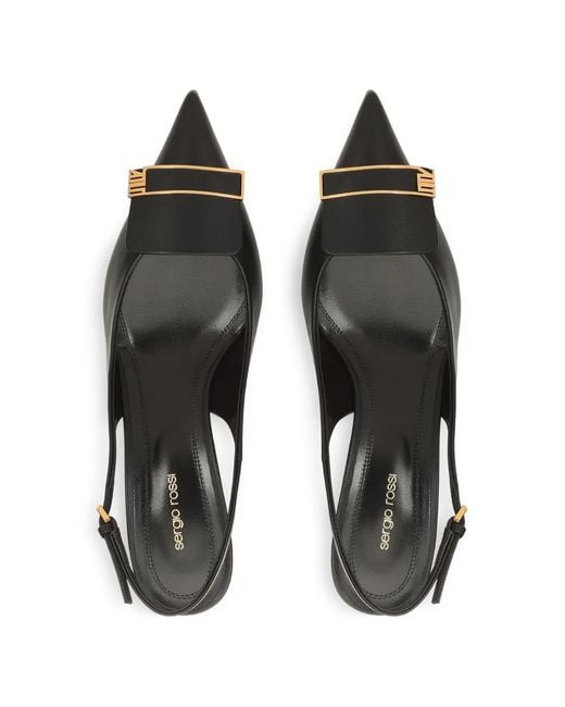 Sergio Rossi Black Evolv Leather Pumps