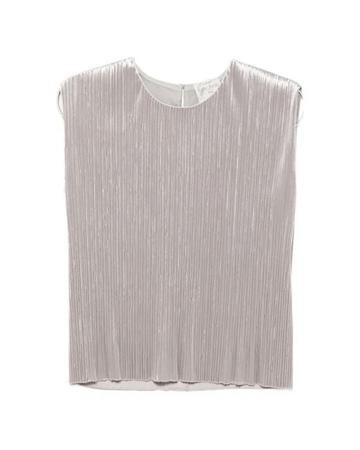 Forte_forte Gray Plissé-Effect Sleeveless Top