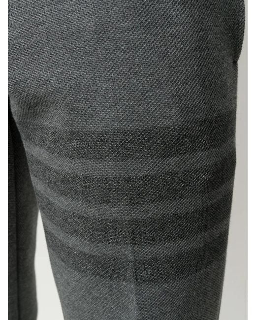 Thom Browne Gray 4-Bar Slim-Fit Tonal Trousers for men