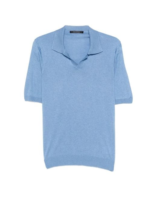 Tagliatore Blue Keith V-Neck T-Shirt for men
