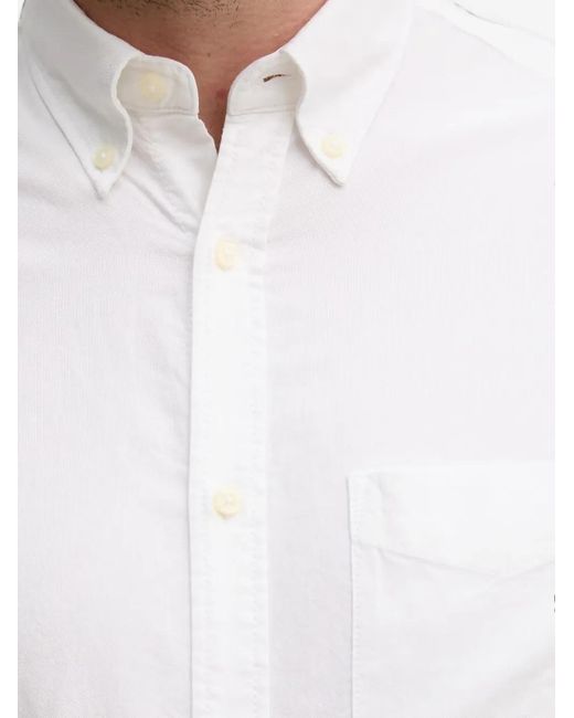 Benetton White Button-Down Chest-Pocket Shirt for men