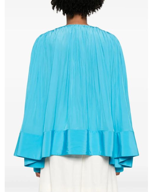 Lanvin Blue Gathered Drop-Shoulder Kaftan