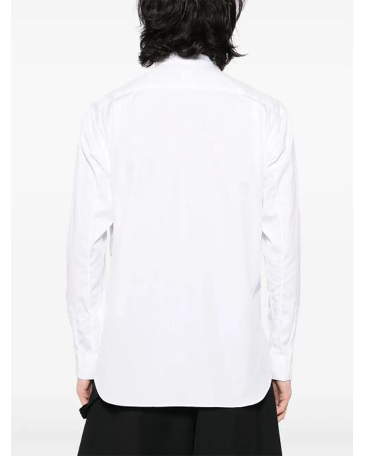 Comme des Garçons White Striped And Gingham Patchwork Shirt for men