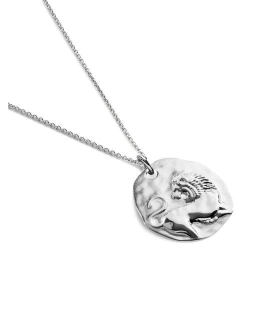Monica Vinader White Leo Zodiac Pendant Necklace