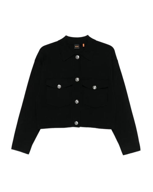 Boss ボタンカーディガン Black