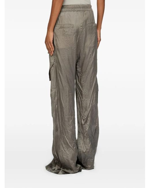 Rick Owens Gray Drawstring-Fastening Cargo-Pocket Trousers