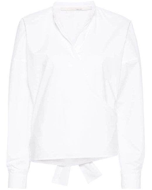 Tela White Poplin Wrap Shirt